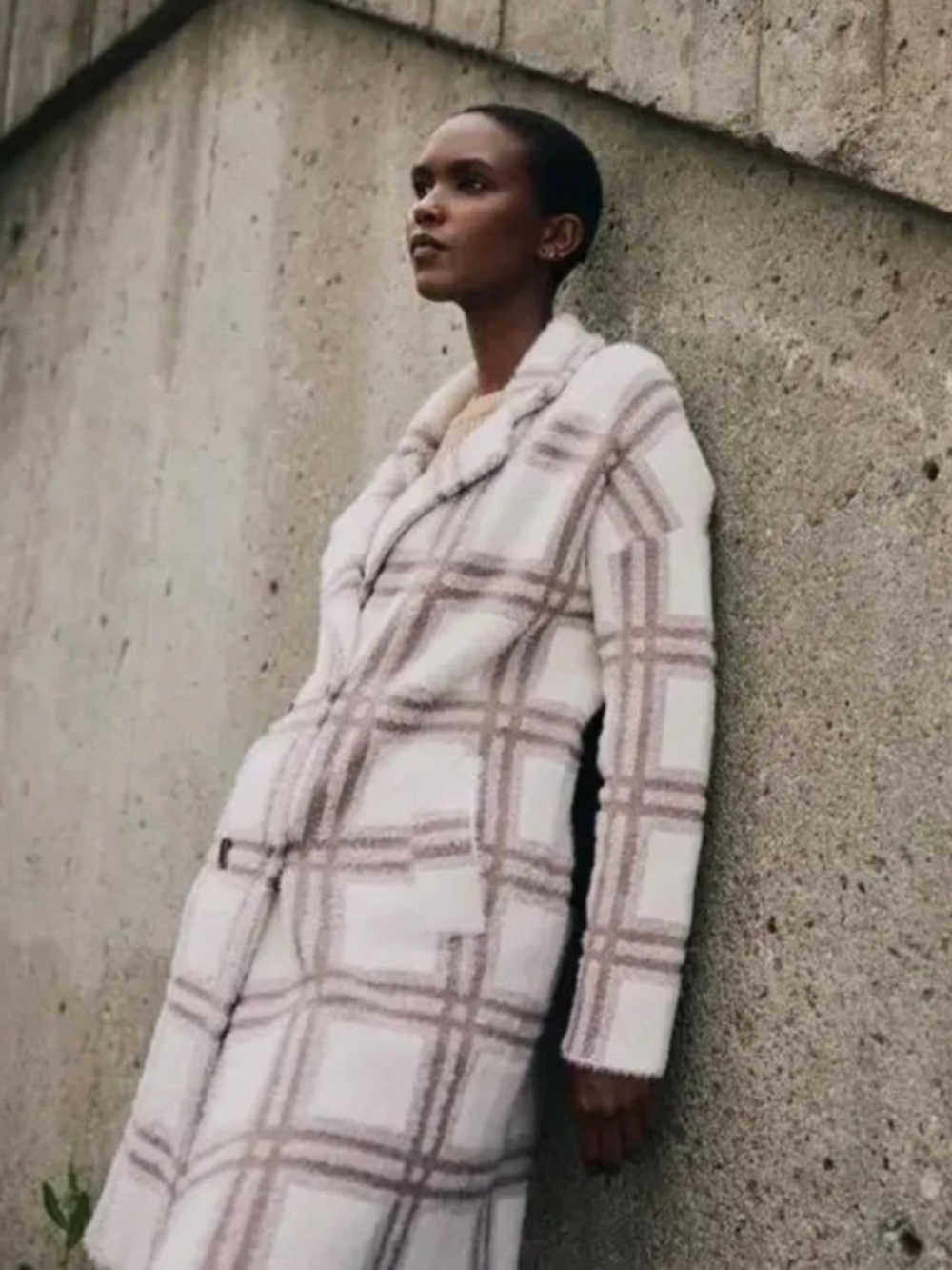 Anthropologie Nvlt Coat Size Xs Striped Mauve Cozy Fall Winter